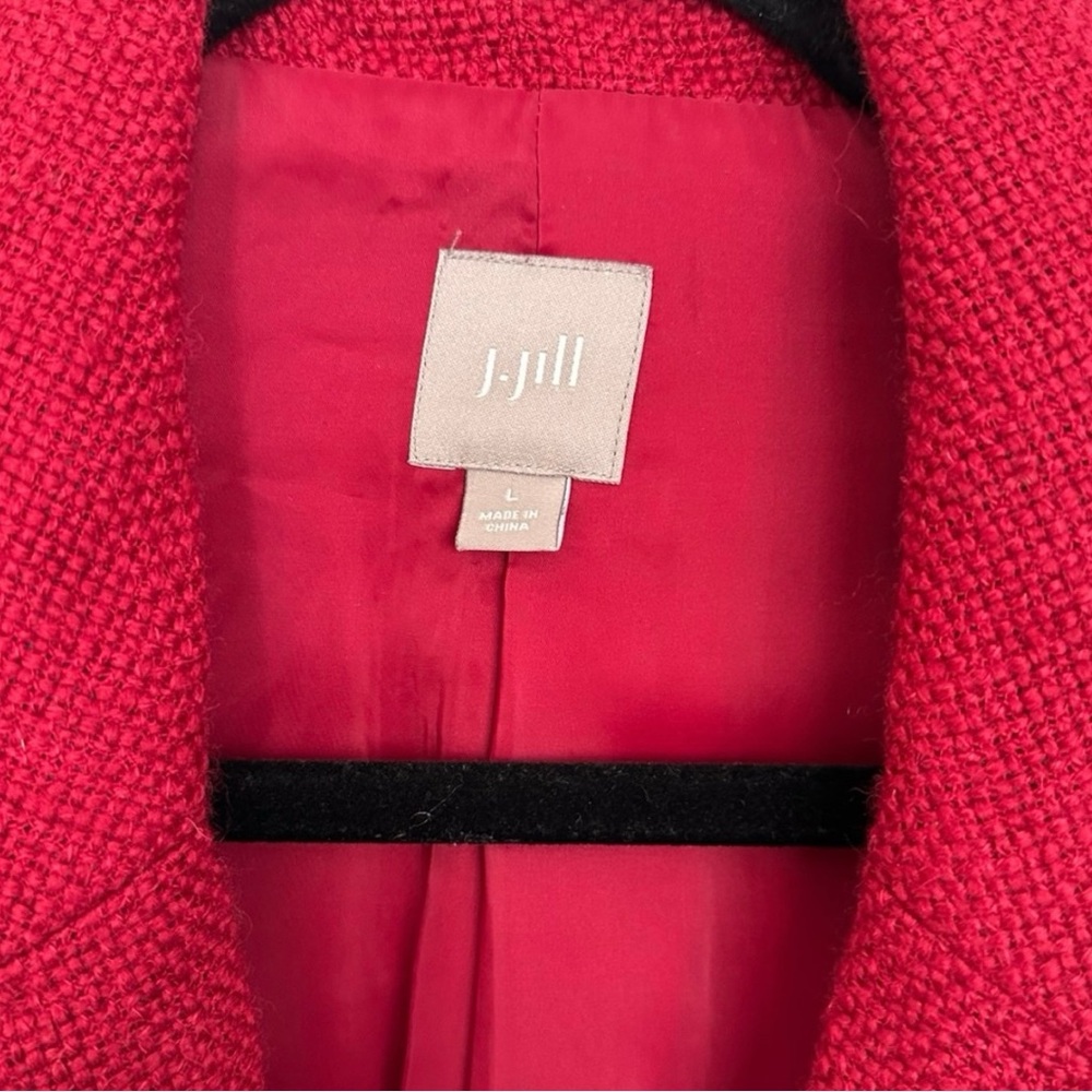 J.Jill Deep Claret Red Wool Blend Textured Blazer | Size - Picture 2 of 14